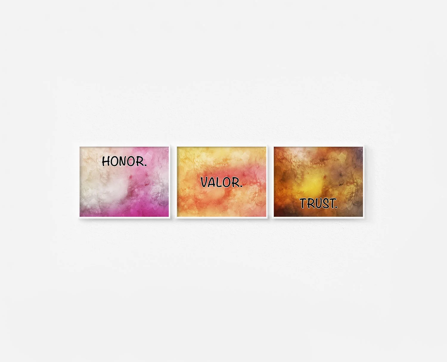Honor Valor Trust Prints White Frames Digital