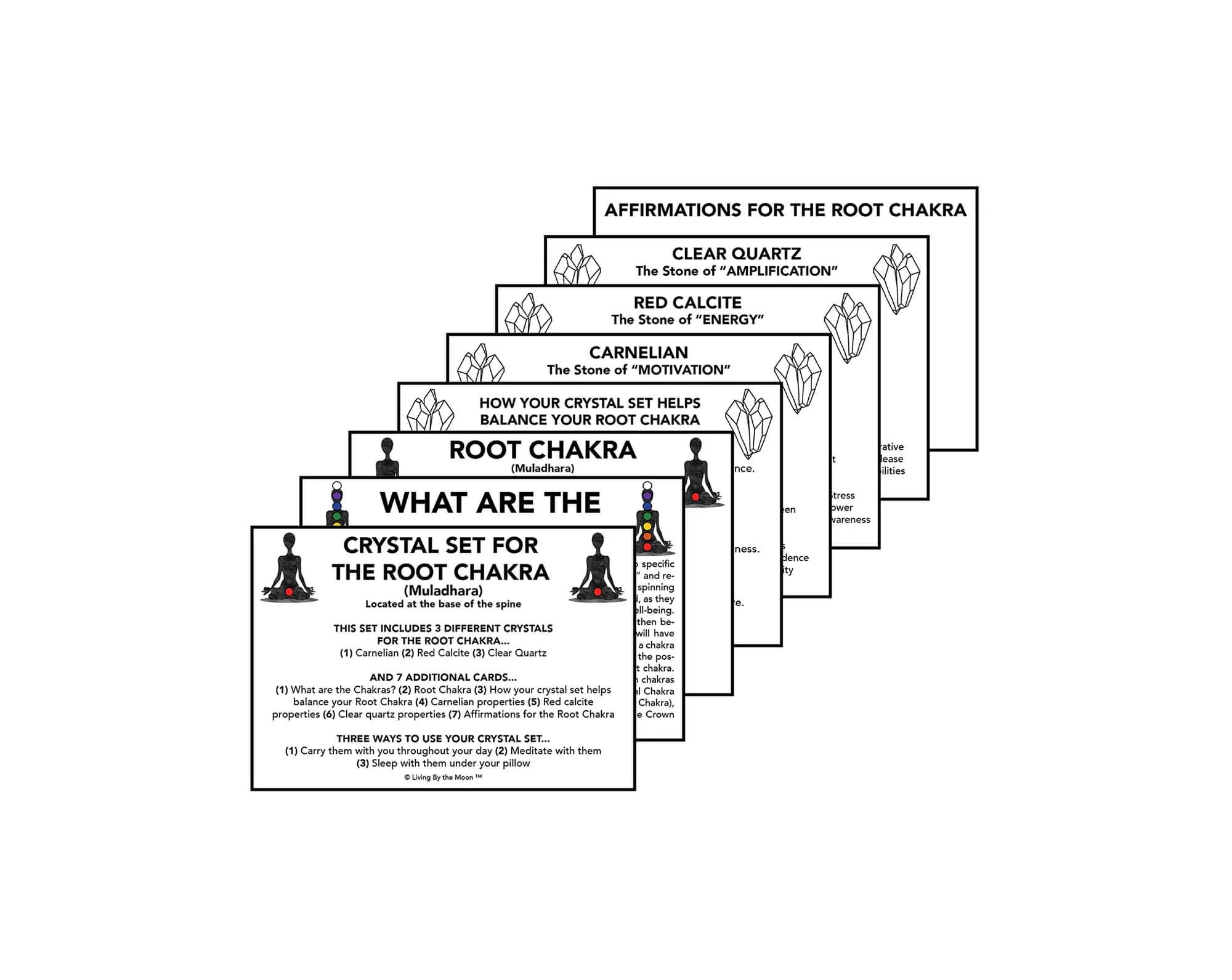 Root Chakra Crystal Healing Informational Card Set
