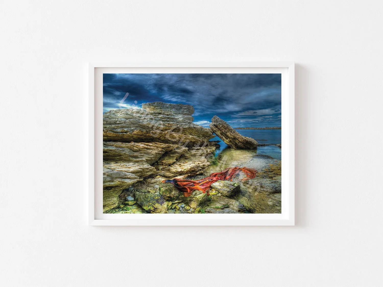 Red Noodles Print White Frame Digital