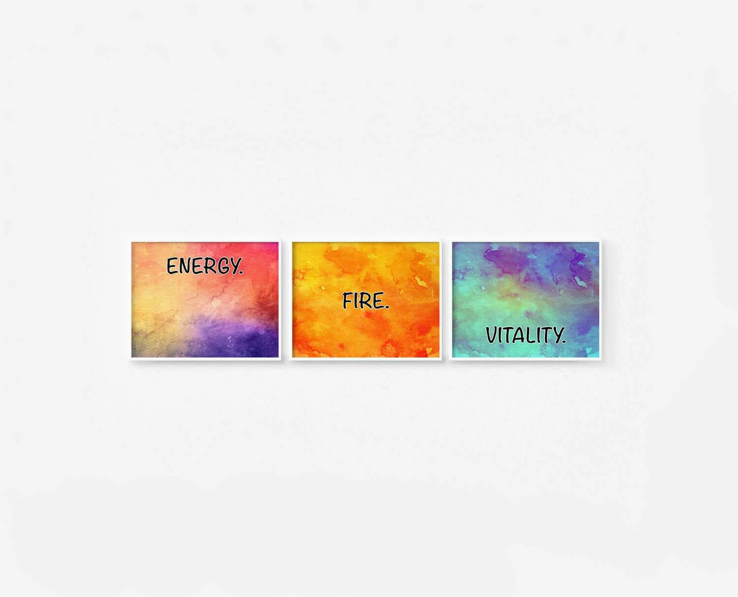 Energy Fire Vitality Prints White Frames Digital