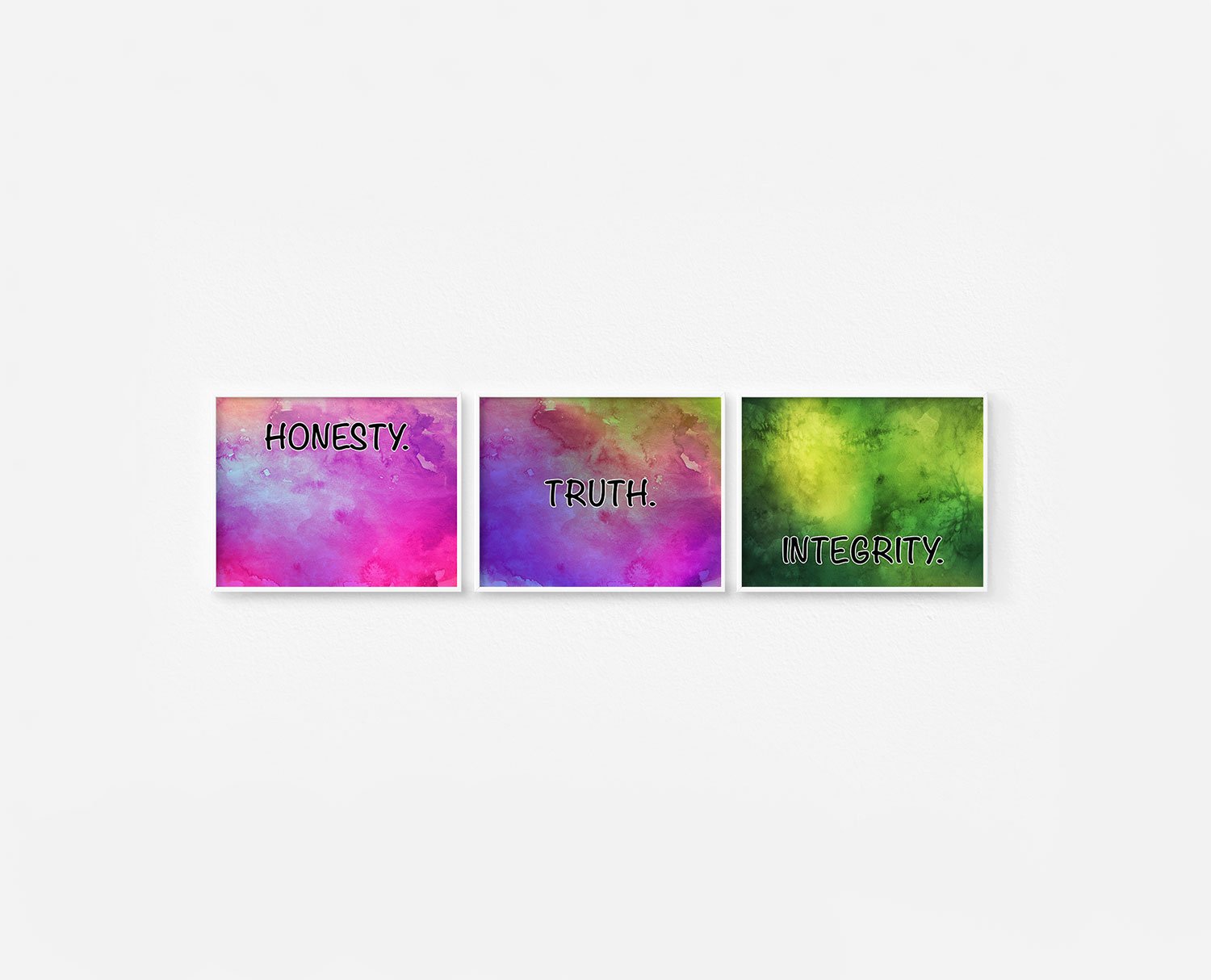Honesty Truth Integrity Prints White Frames Digital
