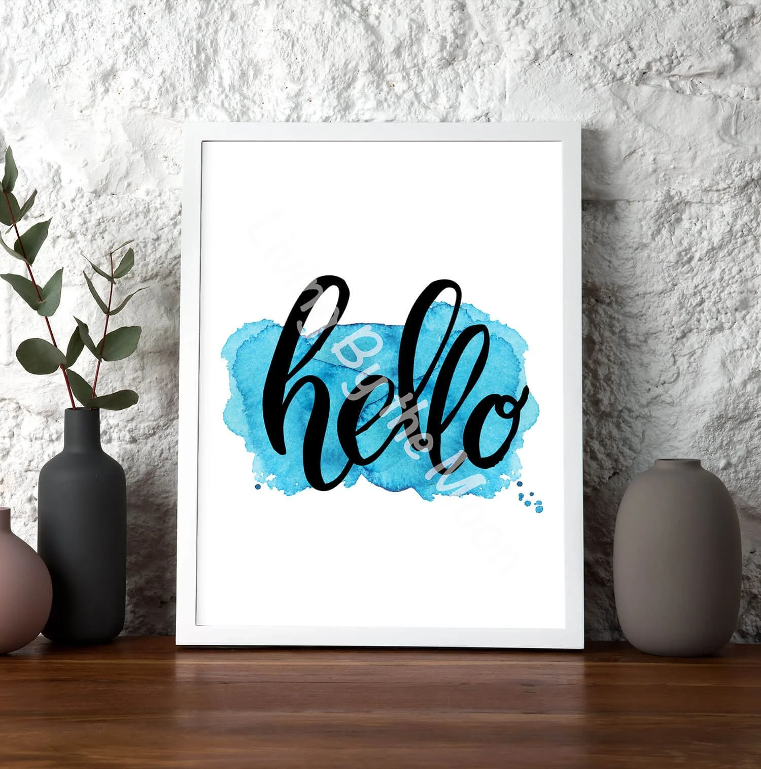 Hello Print White Frame Digital