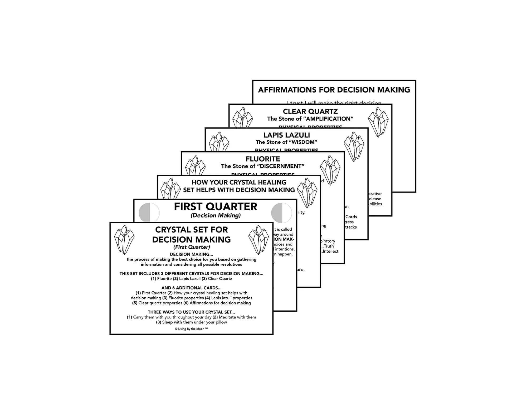 Decision Making Crystal Healing Informational Card Set