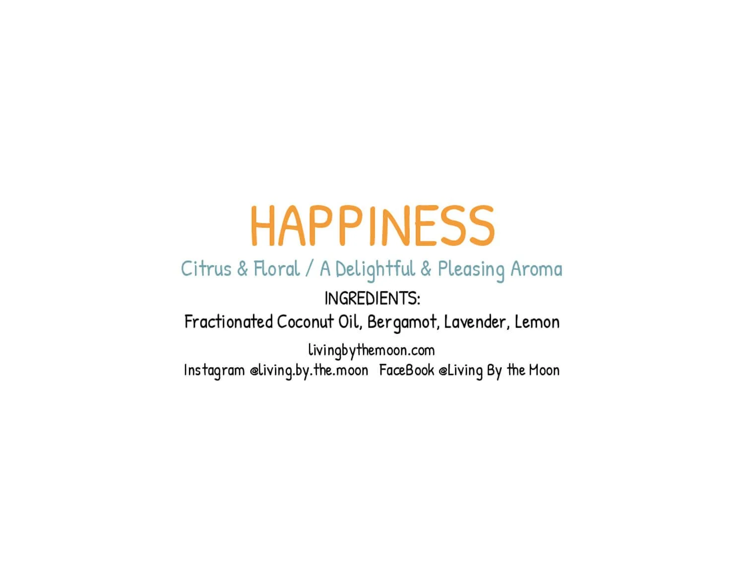 Uplifting Word Happiness Essential Oil Rollerball Informational Label