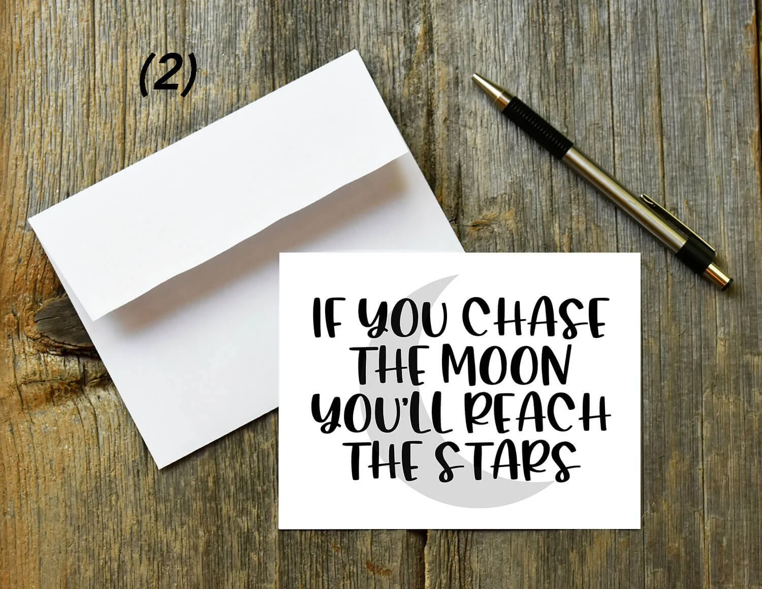 If You Chase the Moon You'll Reach the Stars Quote Card Digital