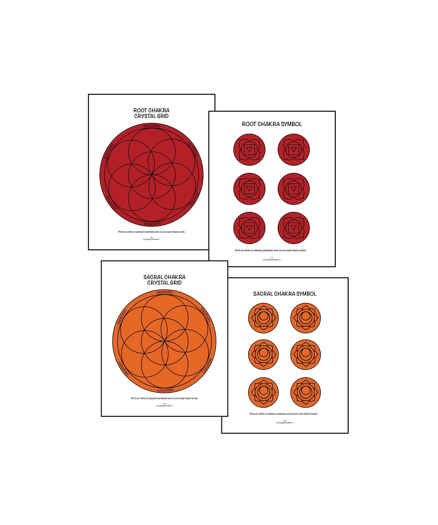 Root and Sacral Chakra Grids and Symbols Digital