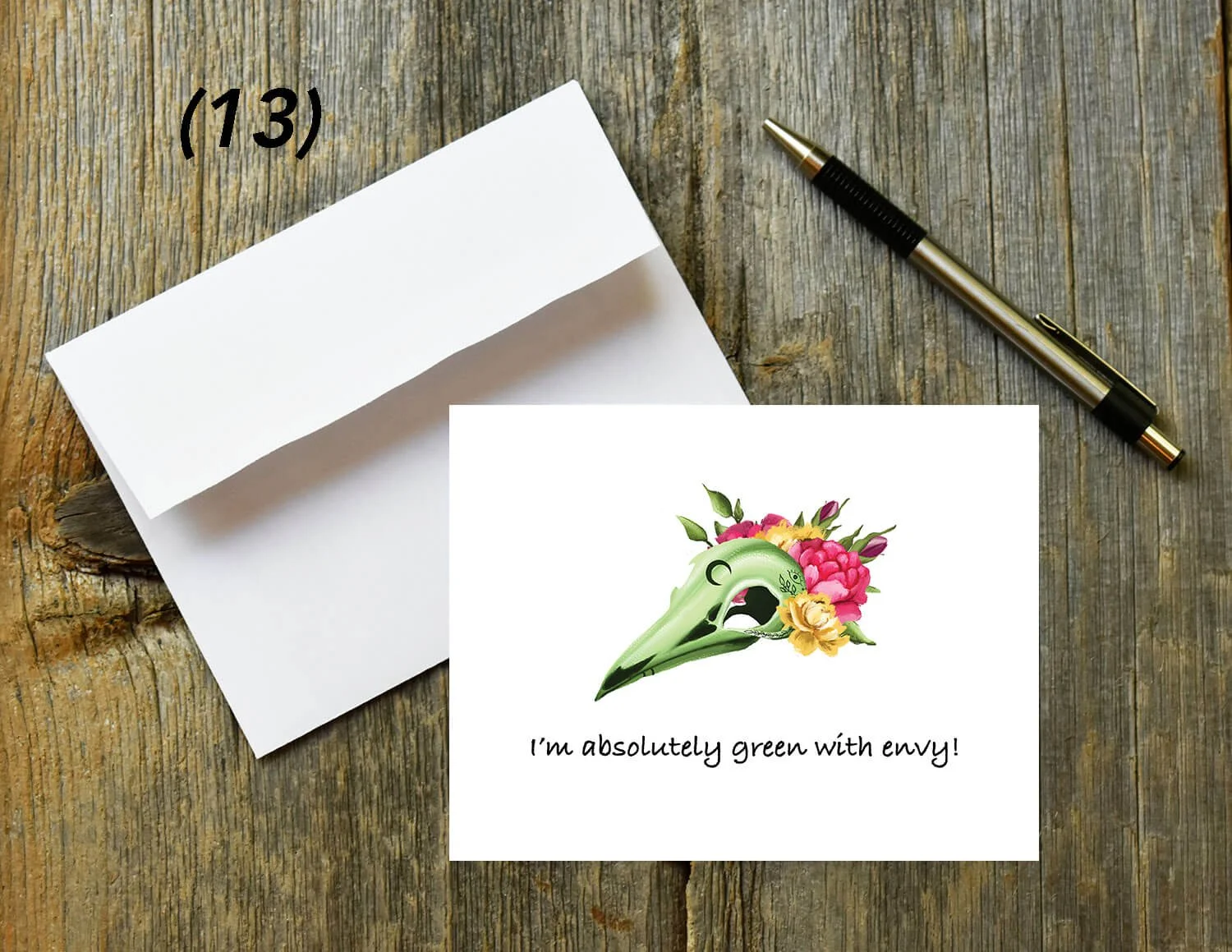 Green Envy Quote Card Digital
