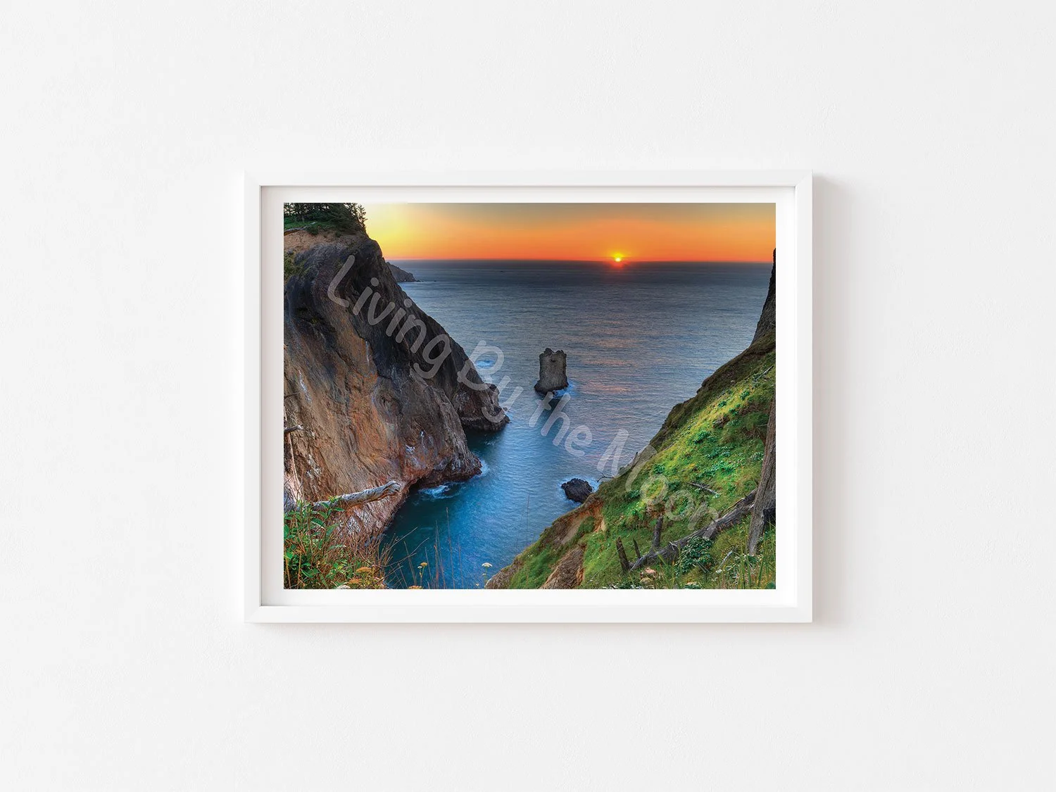 Fading Sunset Print White Frame Digital