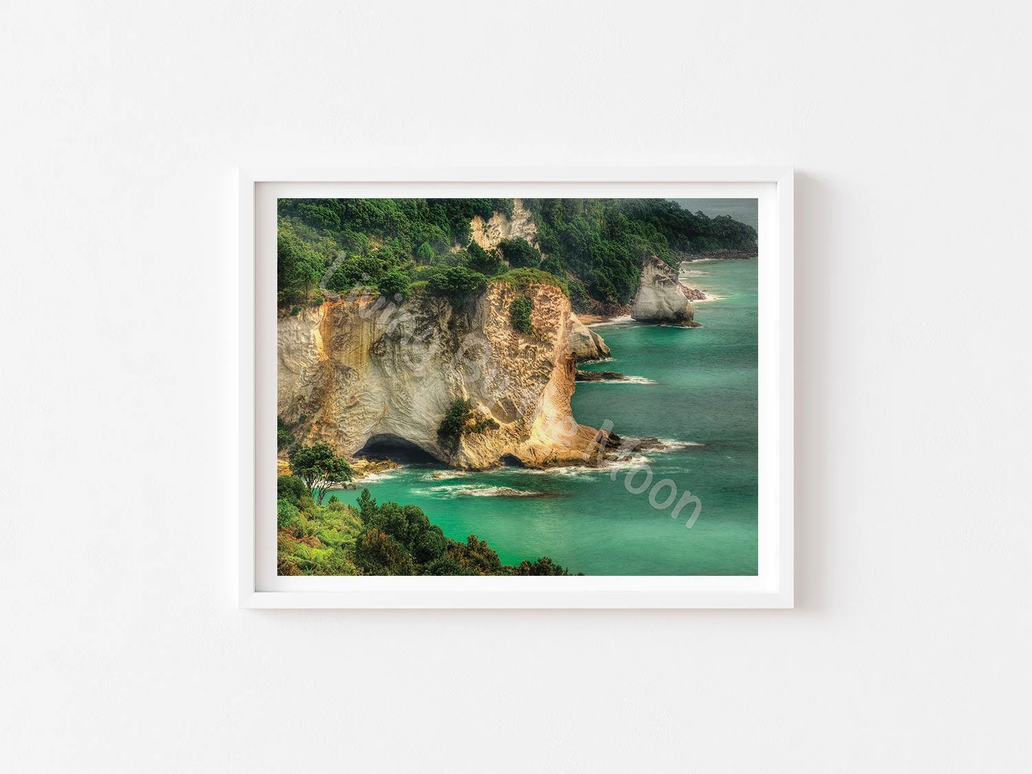 Green Waters Print White Frame Digital