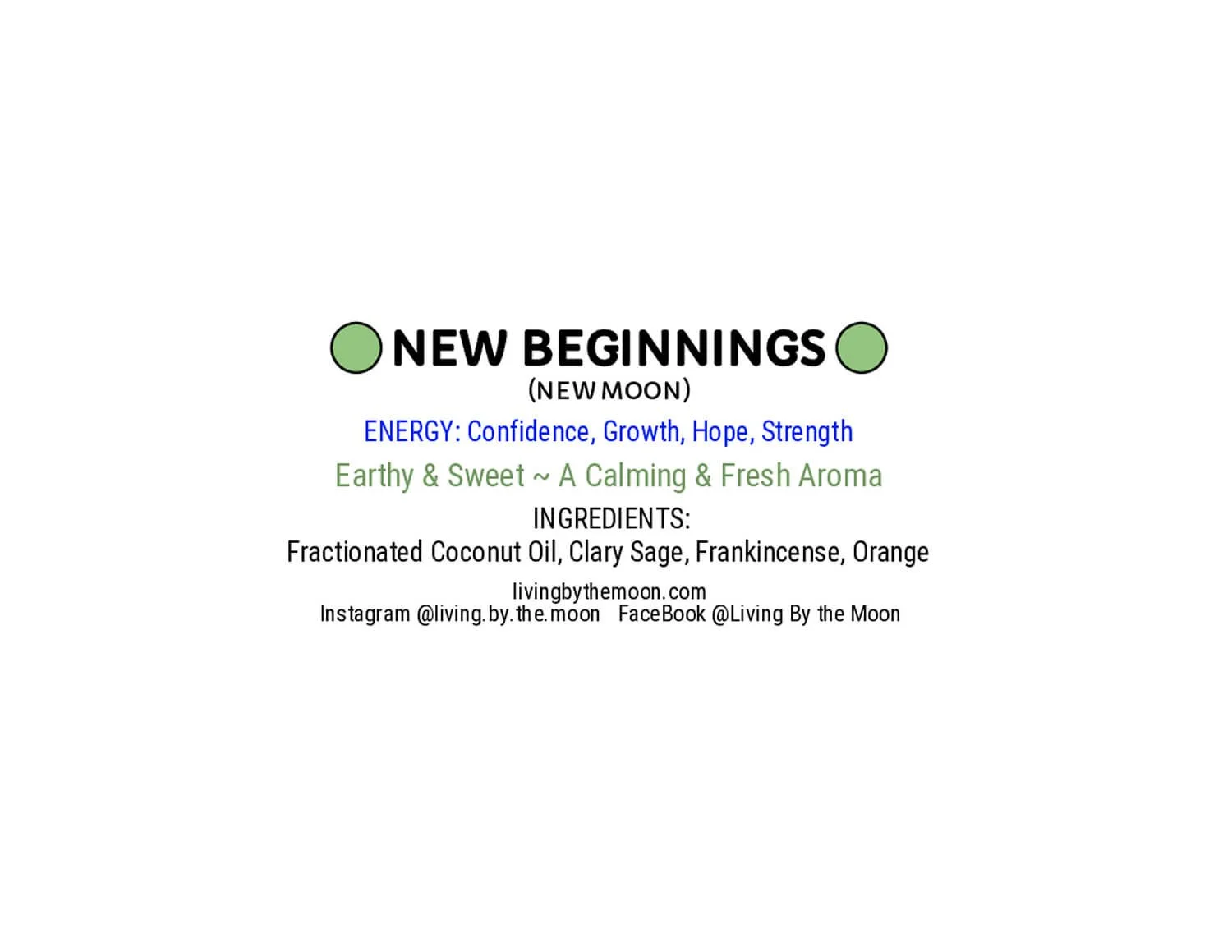 New Beginnings Essential Oil Rollerball Informational Label