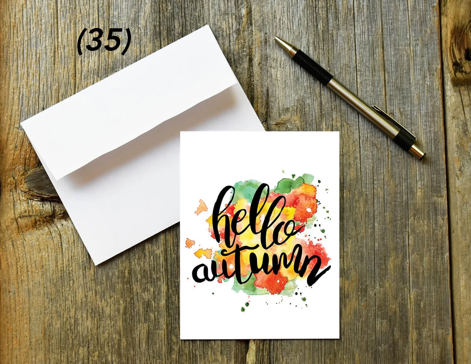Hello Autumn Quote Card Digital