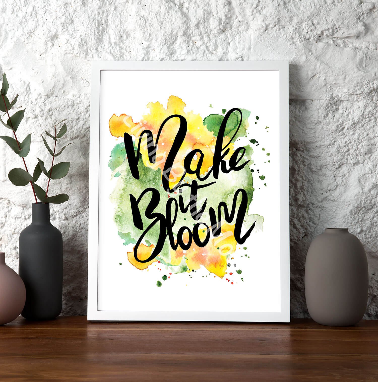 Make it Bloom Print White Frame Digital