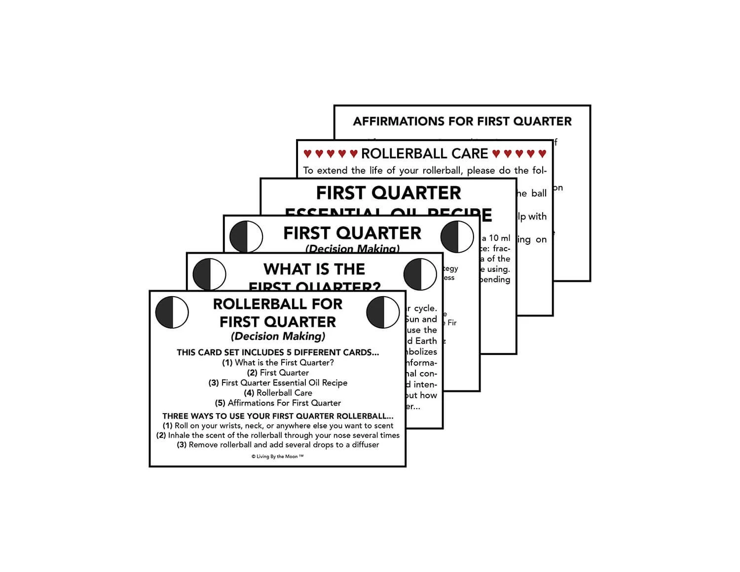 First Quarter Essential Oil Rollerball Informational Card Set Mockup