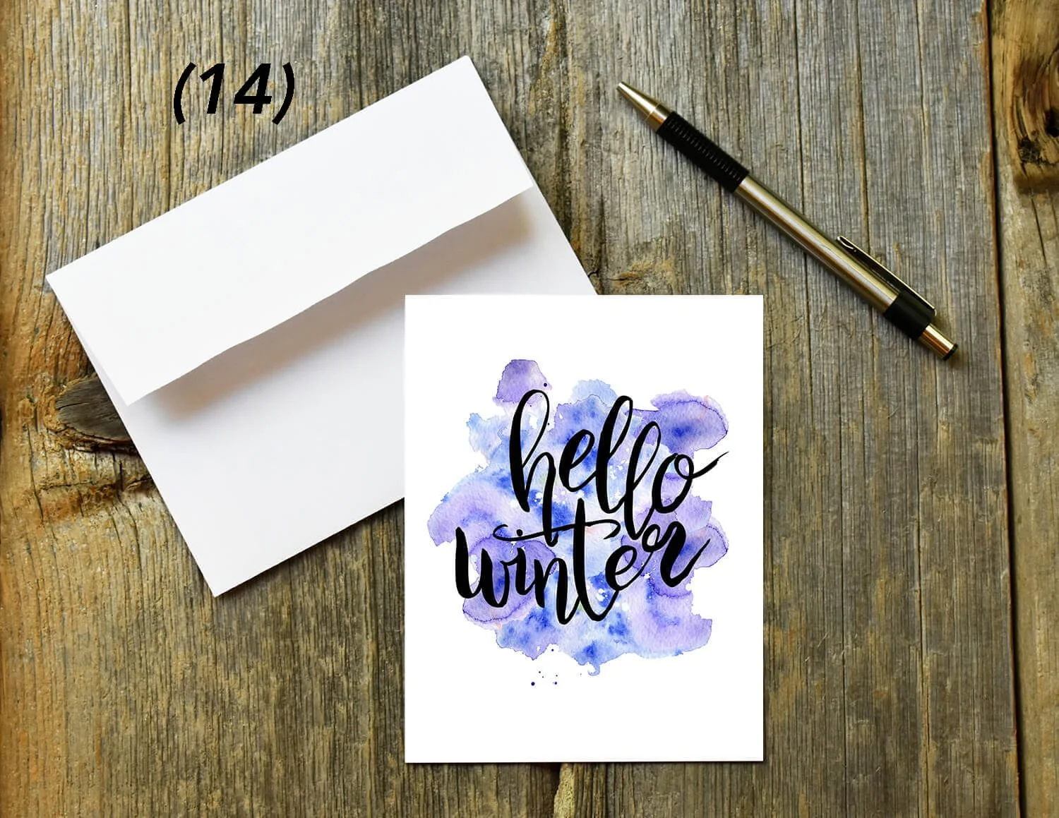 Hello Winter Quote Card Digital