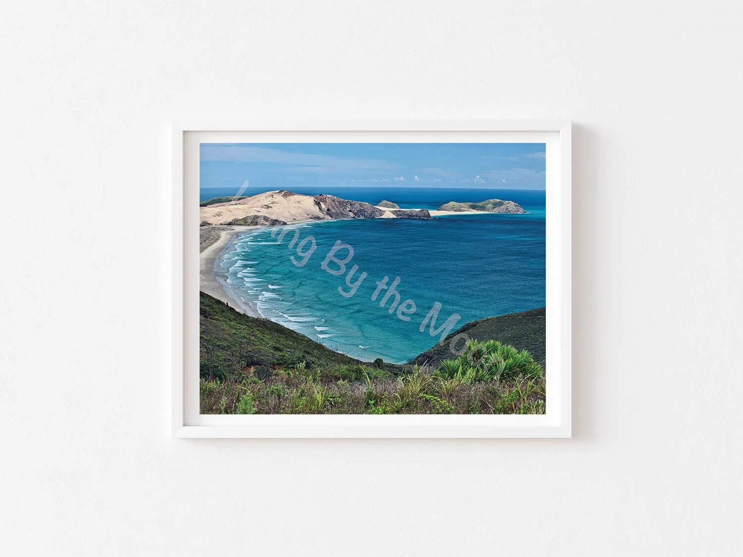 Sunny Beach Print White Frame Digital