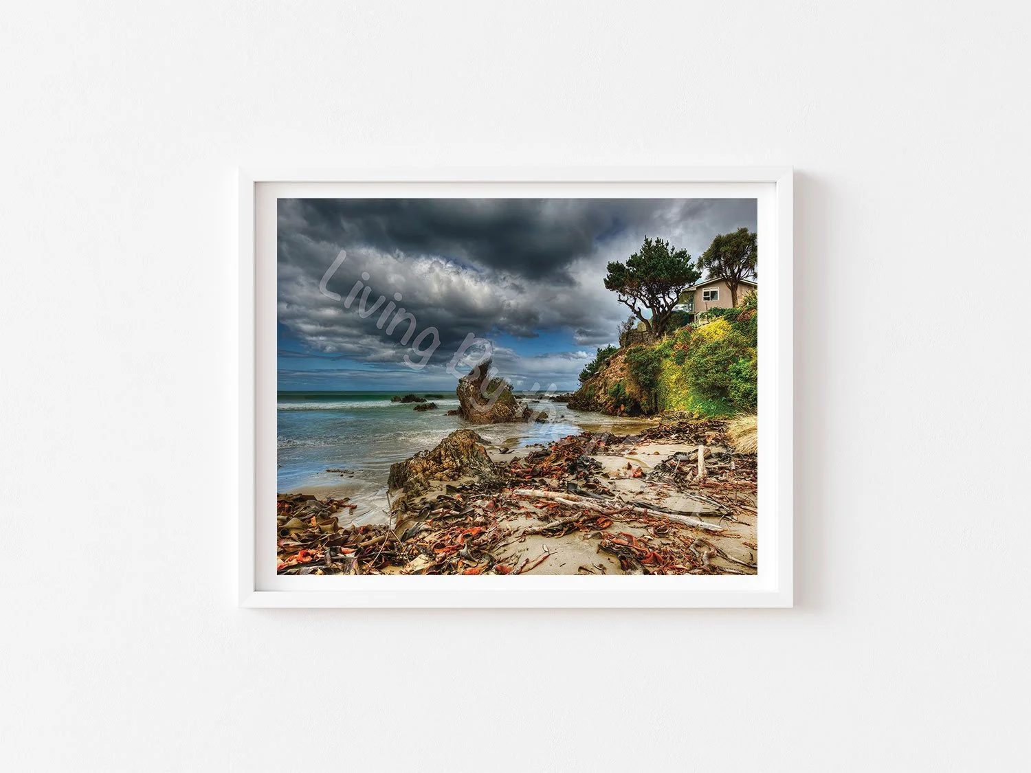 Ocean View Print White Frame Digital