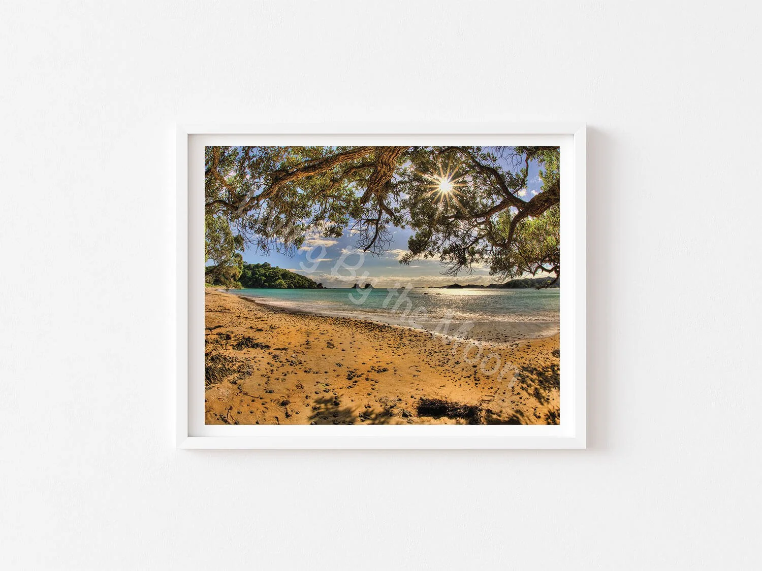 Afternoon Beach Print White Frame Digital