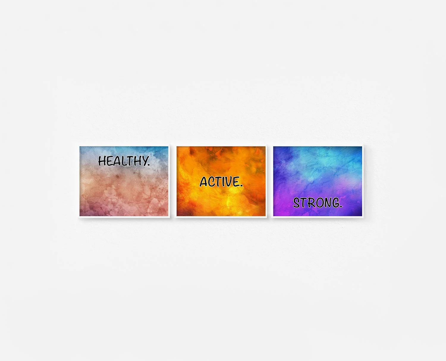 Healthy Active Strong Prints White Frames Digital