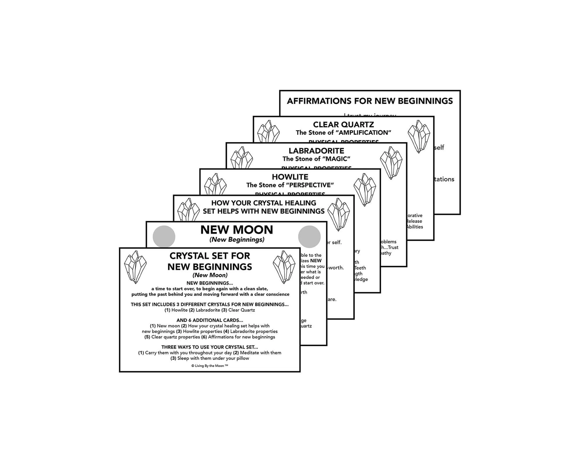 New Beginnings Crystal Healing Informational Card Set
