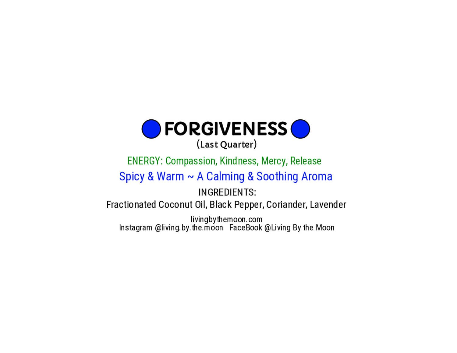 Forgiveness Essential Oil Rollerball Informational Label