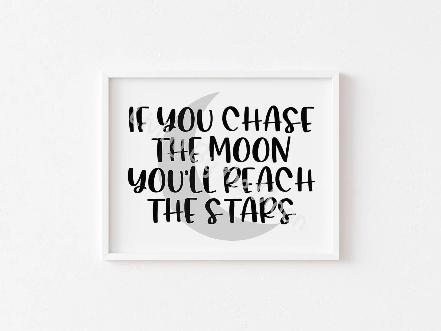 Chase the Moon Print White Frame Digital