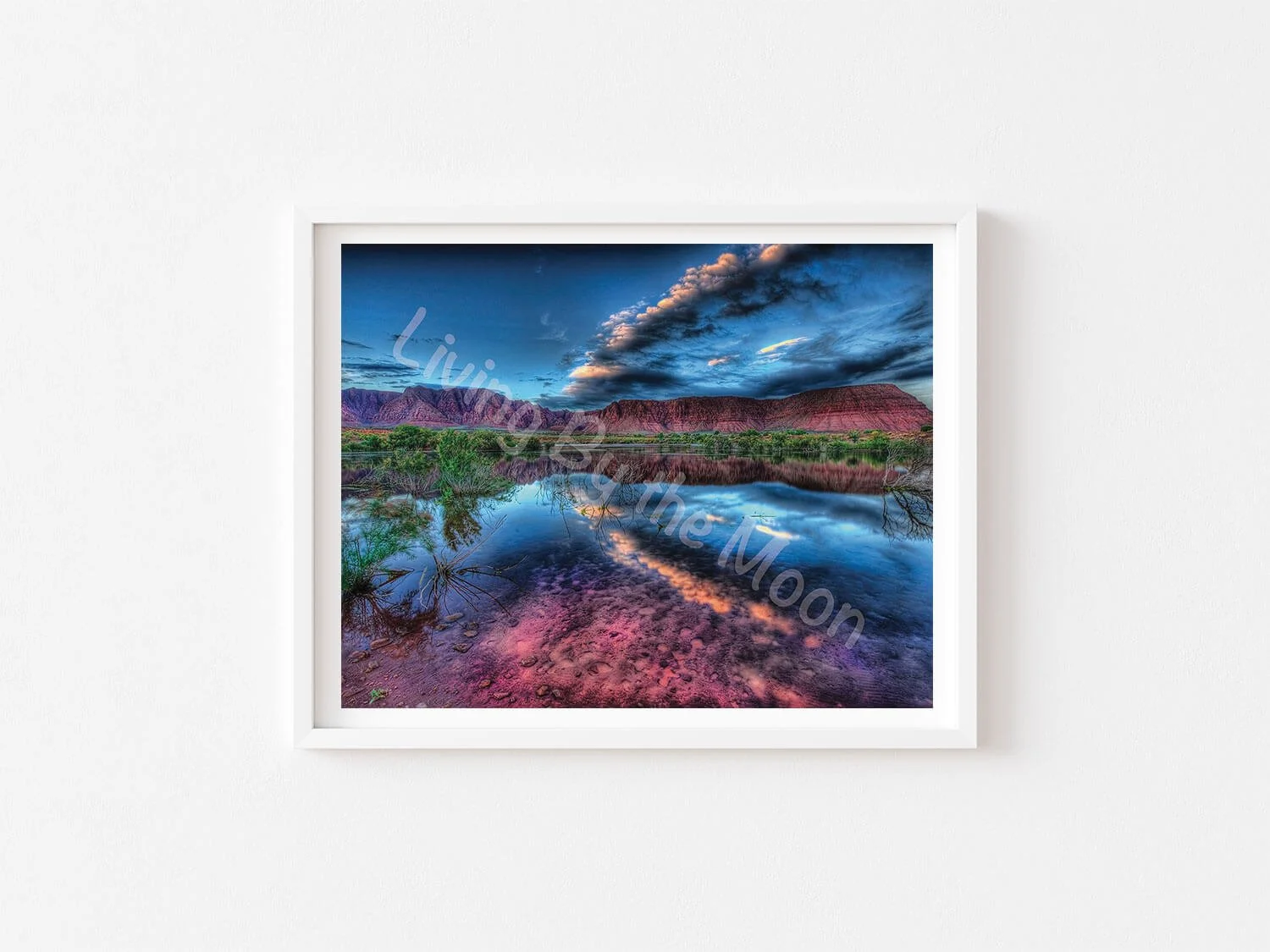 Desert Dusk Print White Frame Digital