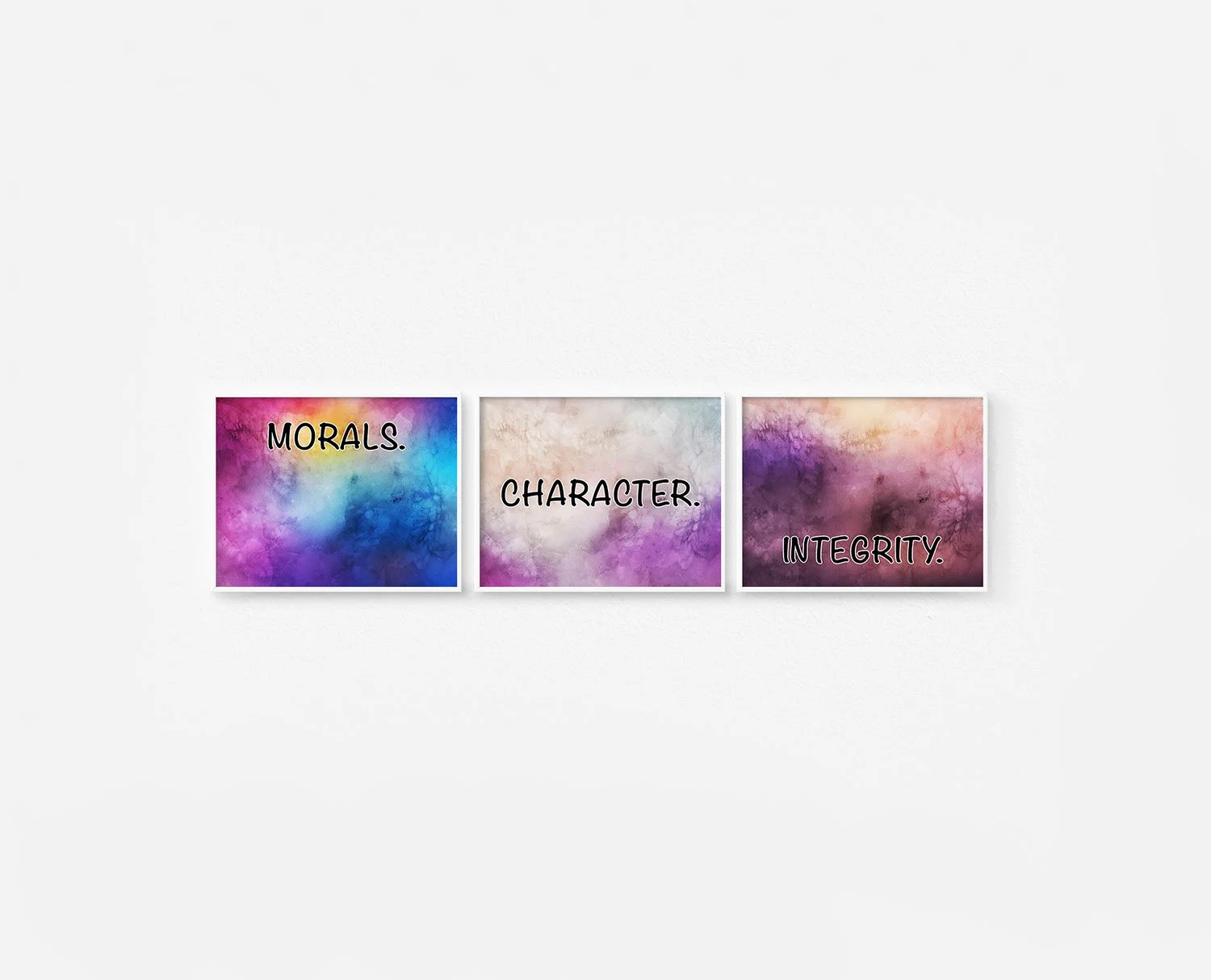 Morals Character Integrity Prints White Frames Digital