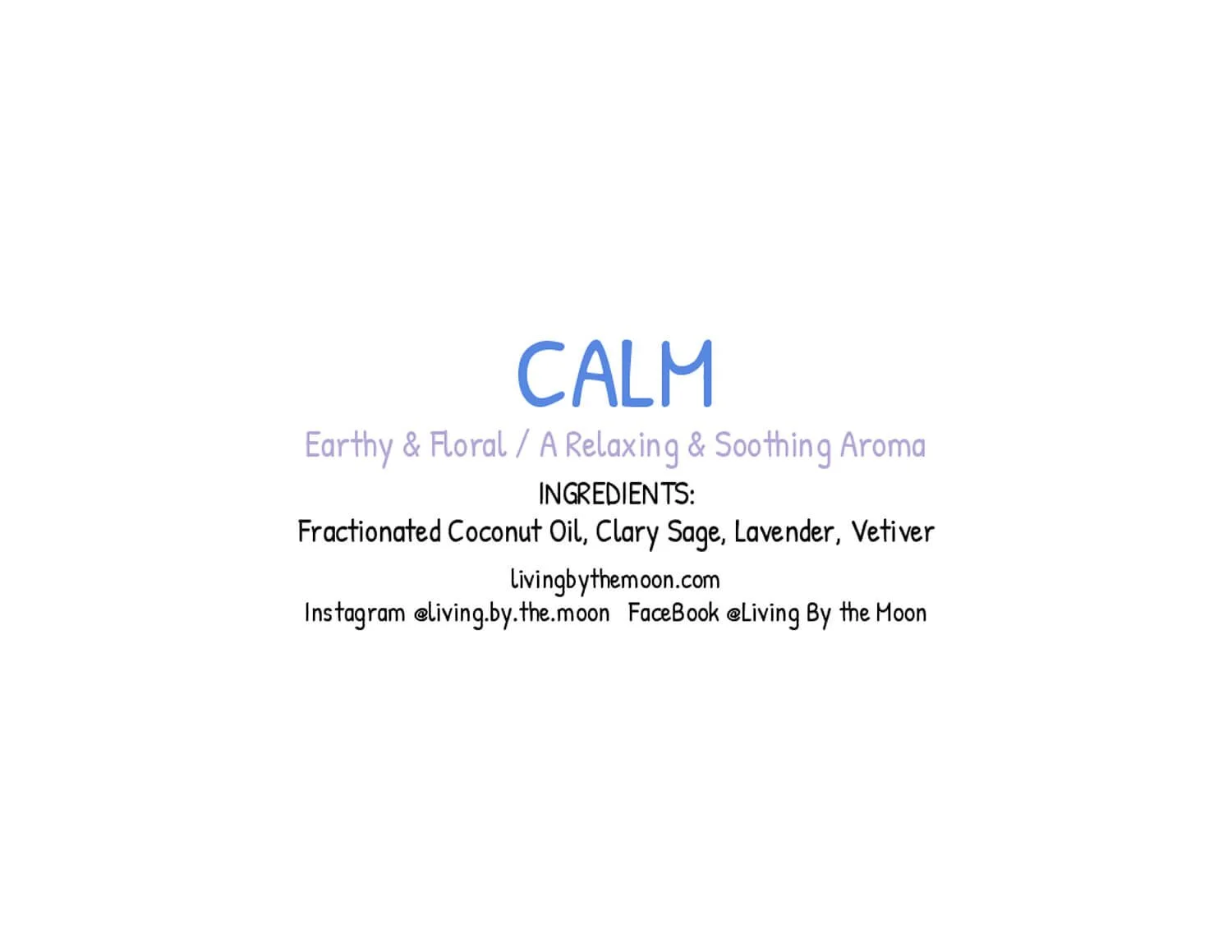 Uplifting Word Calm Essential Oil Rollerball Informational Label