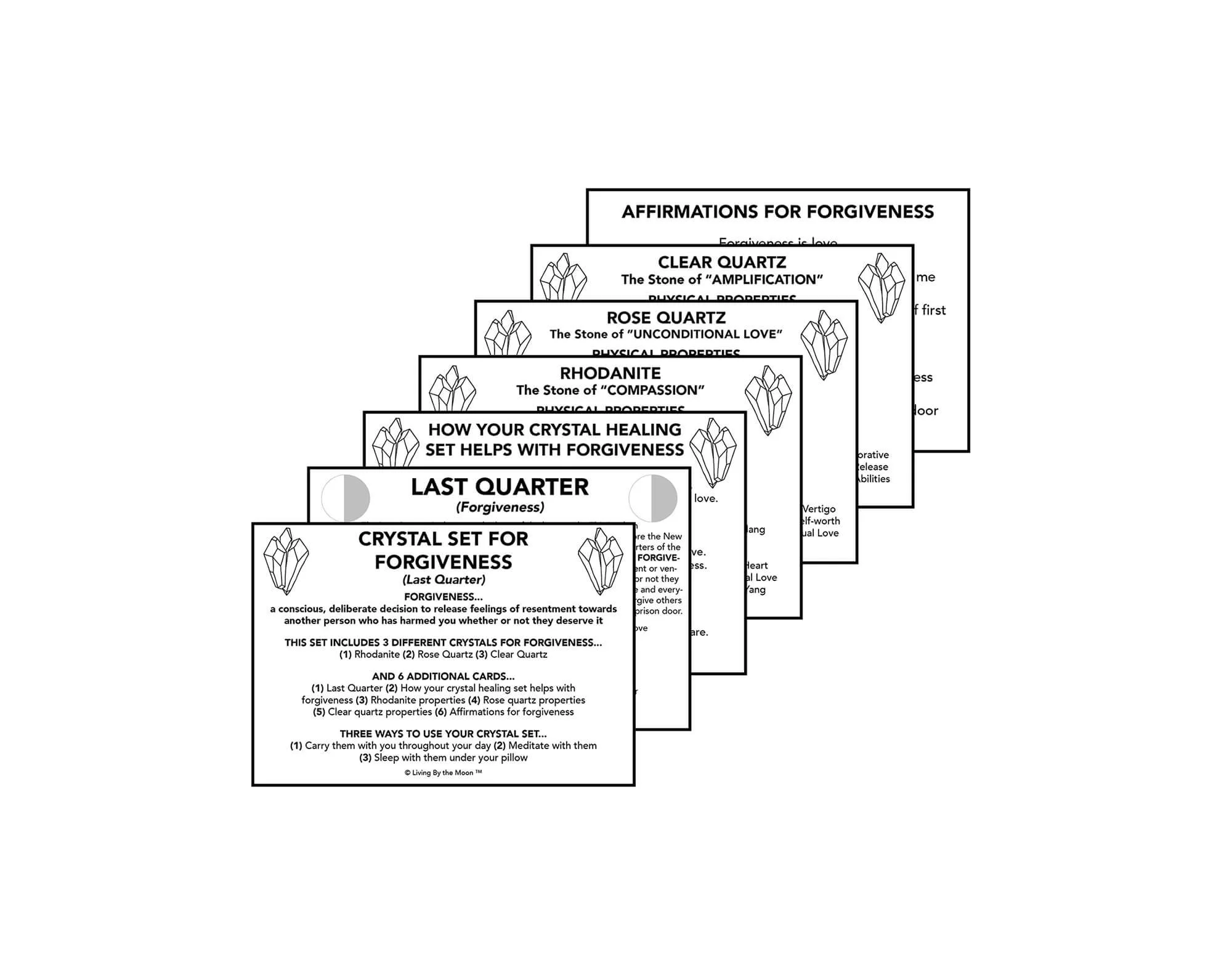 Forgiveness Crystal Healing Card Set