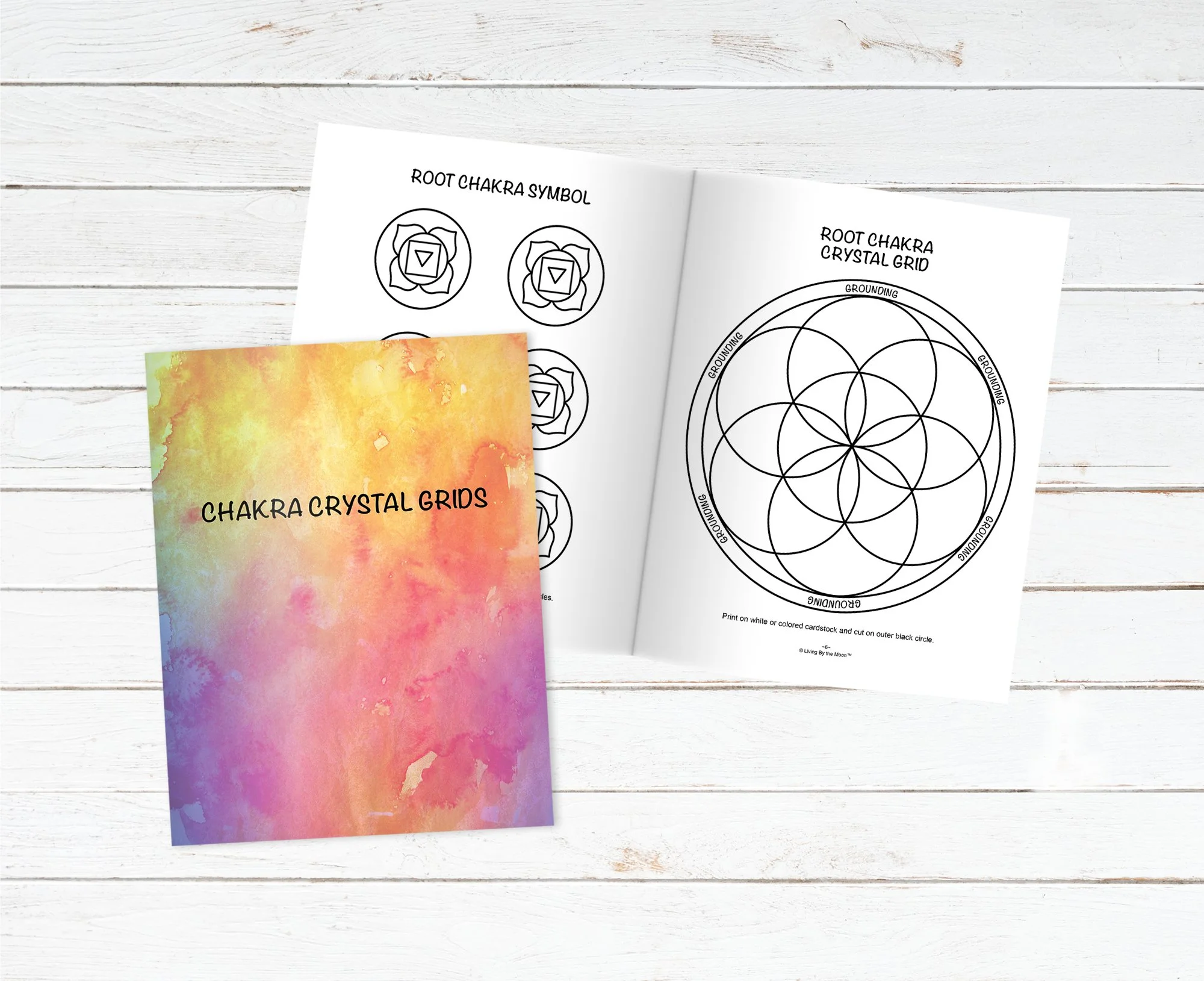 Root Chakra Crystal Grid and Symbols Digital