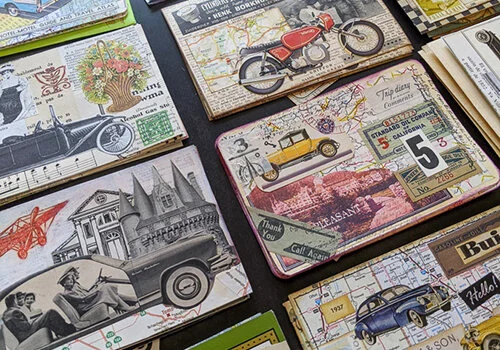 Trains, planes, and automobiles - postcard swap