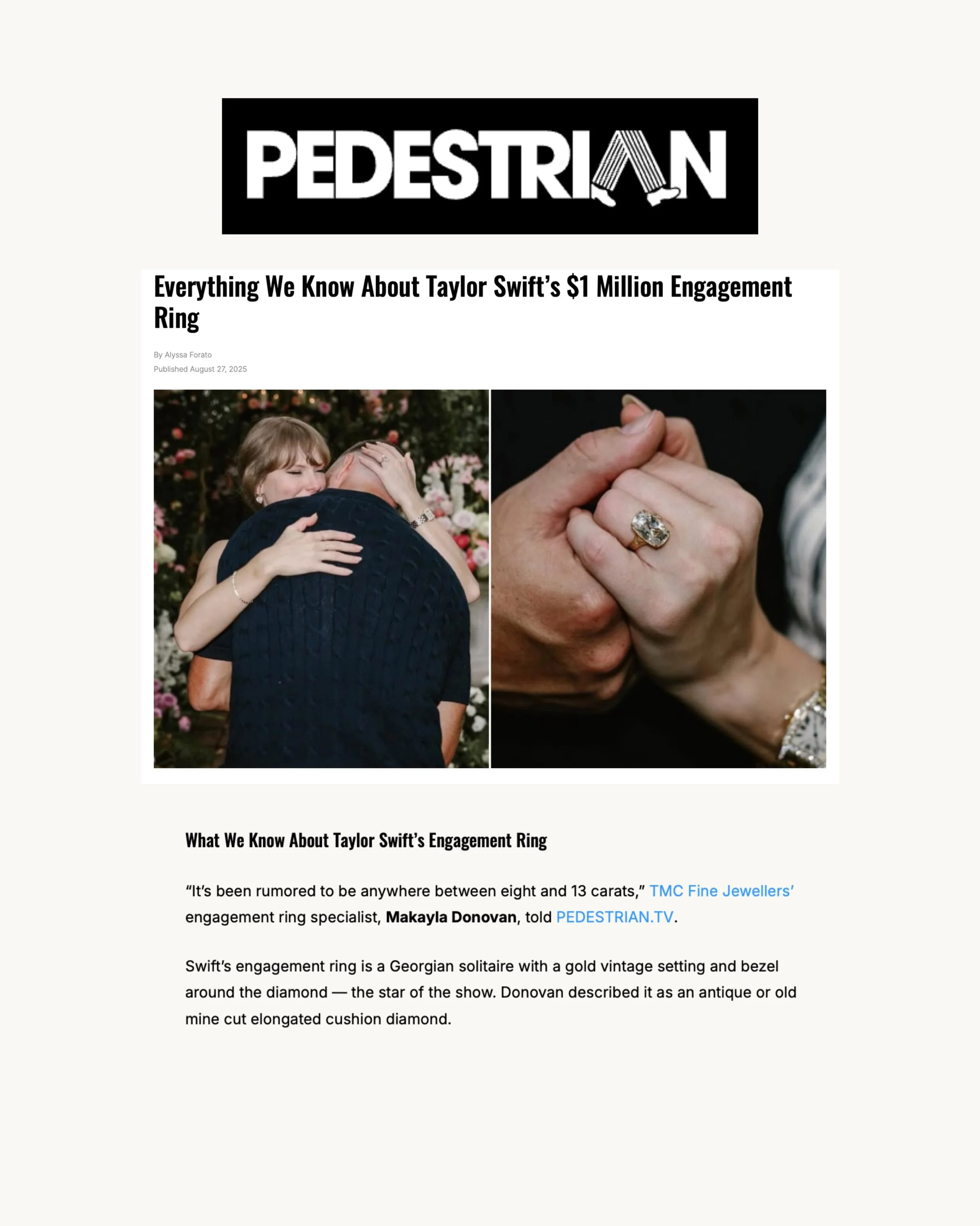 I am no morning person, but the morning I woke to the news of Taylor Swift&rsquo;s engagement I actually leapt out of bed when I realised the PR opportunity for @tmcfinejewellers 

Sitting at my desk in my pjs, I quickly got in touch with TMC Co-Foun