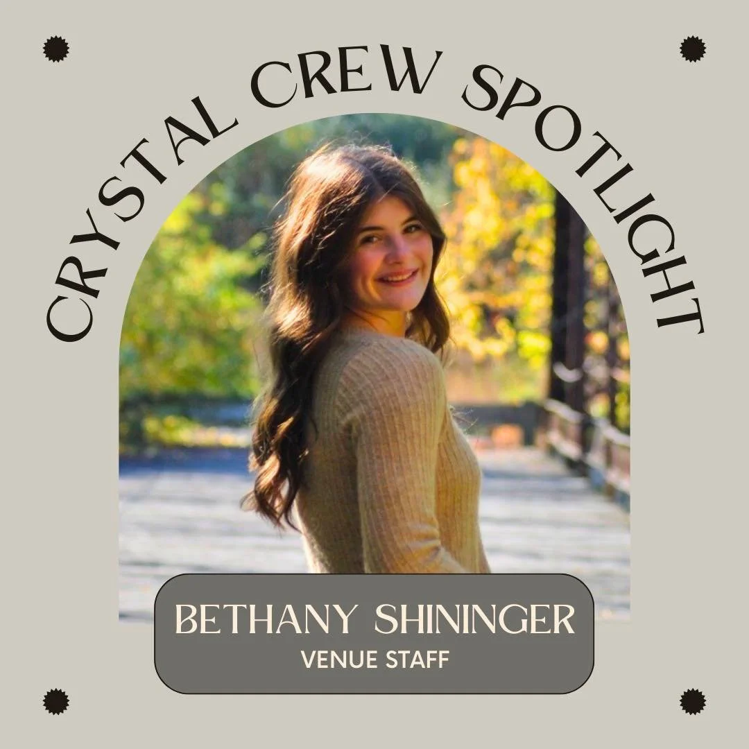 ✨ Crystal Crew Spotlight: Meet Bethany Shininger &mdash; Venue Staff ✨

I am currently attending Salon Institute in Toledo, Ohio to become a licensed cosmetologist. I have 9 brothers and sisters and enjoy spending time with my family and friends.

✏️