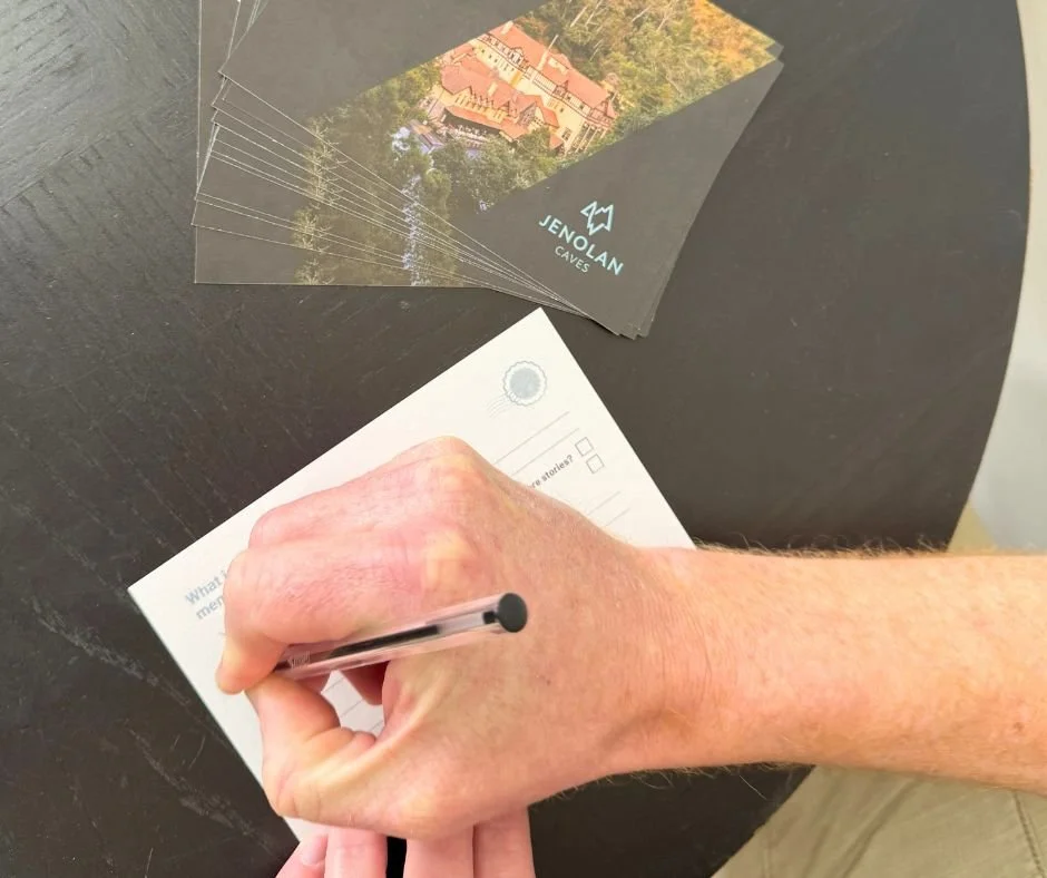 Jenolan Memory Project post card writing