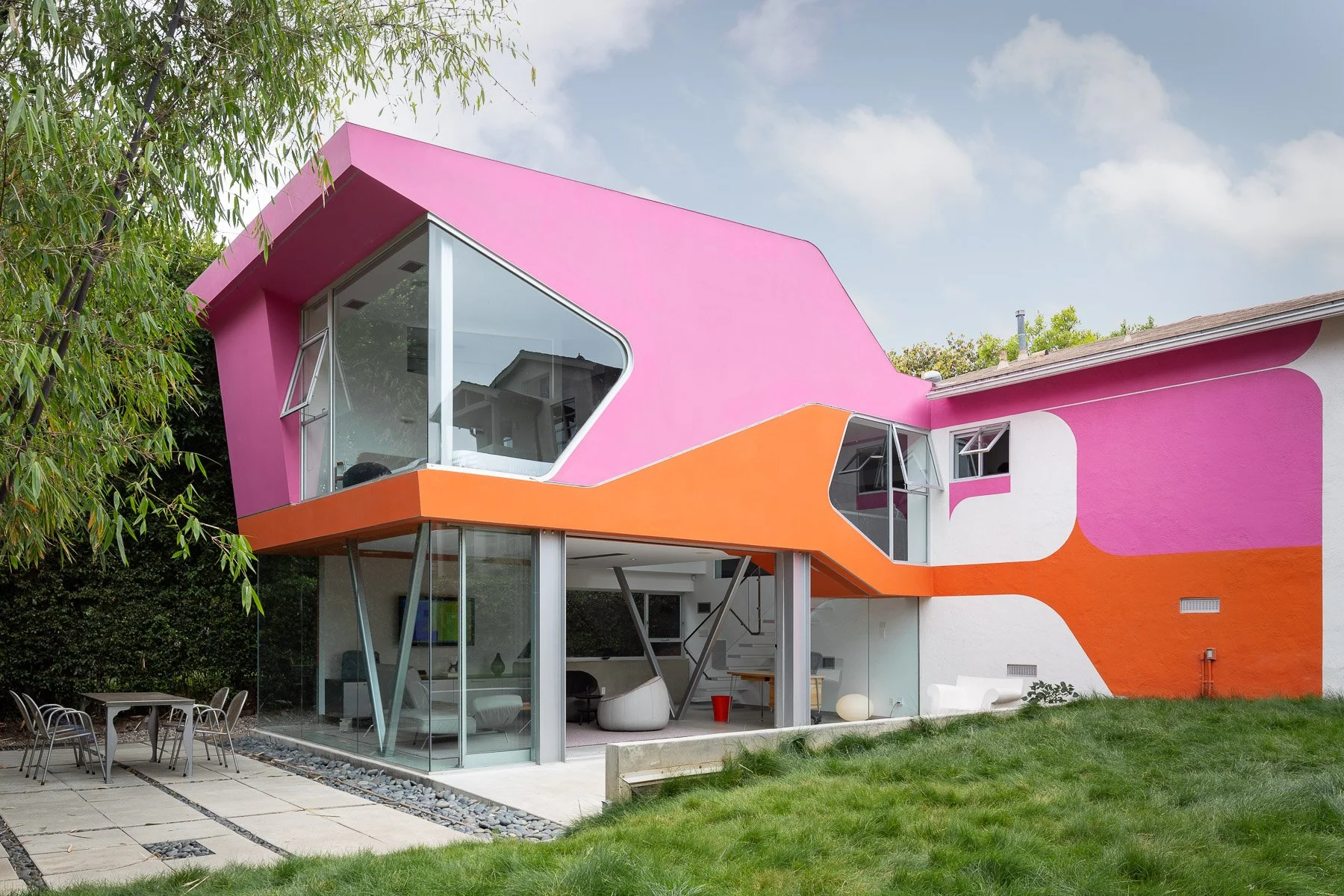 Modern pink and orange building