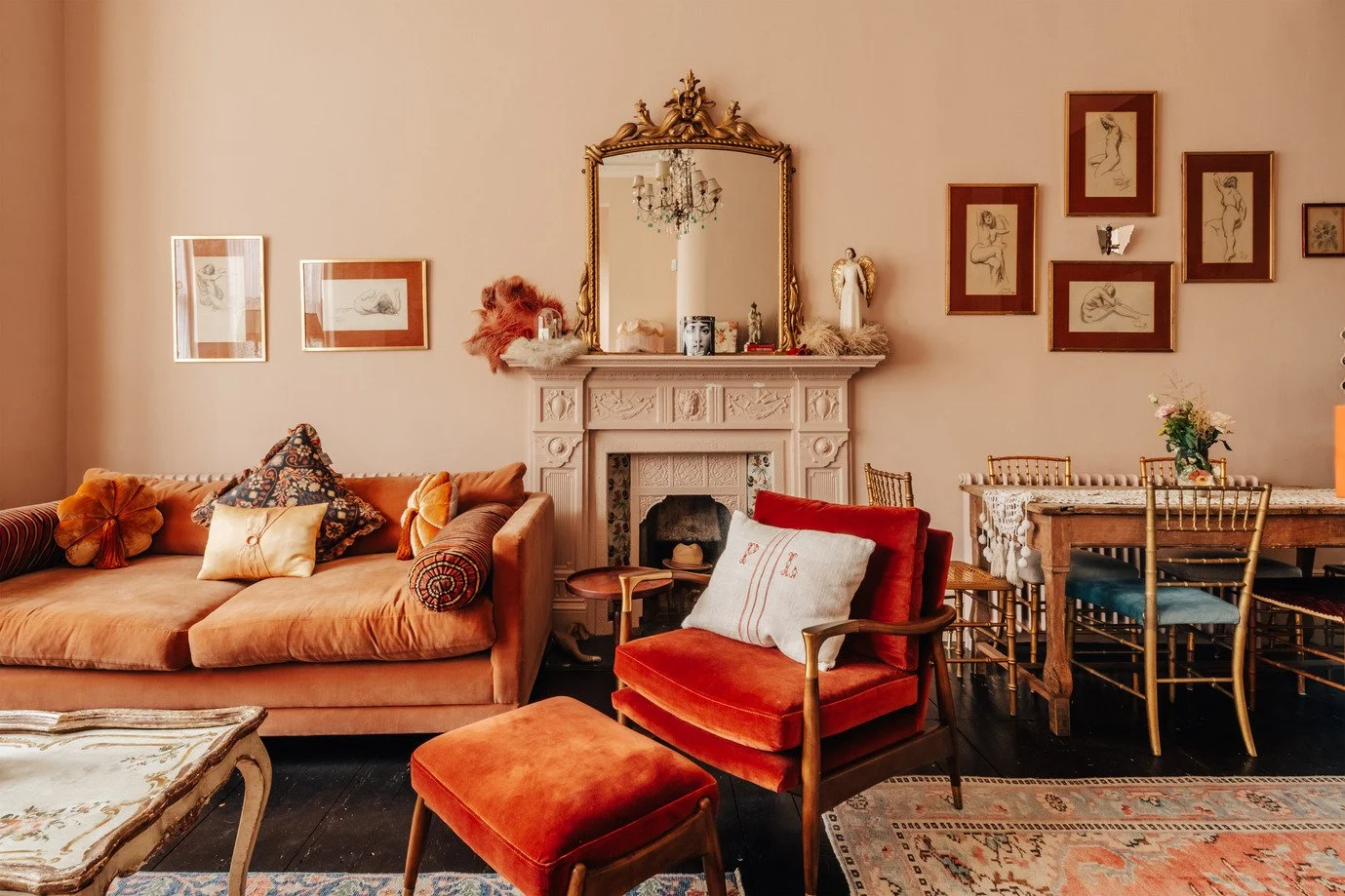 london-victorian-apartment-vintage-inspired-interior-design-film-photo-shoot-location-hire-orange-chair.jpg