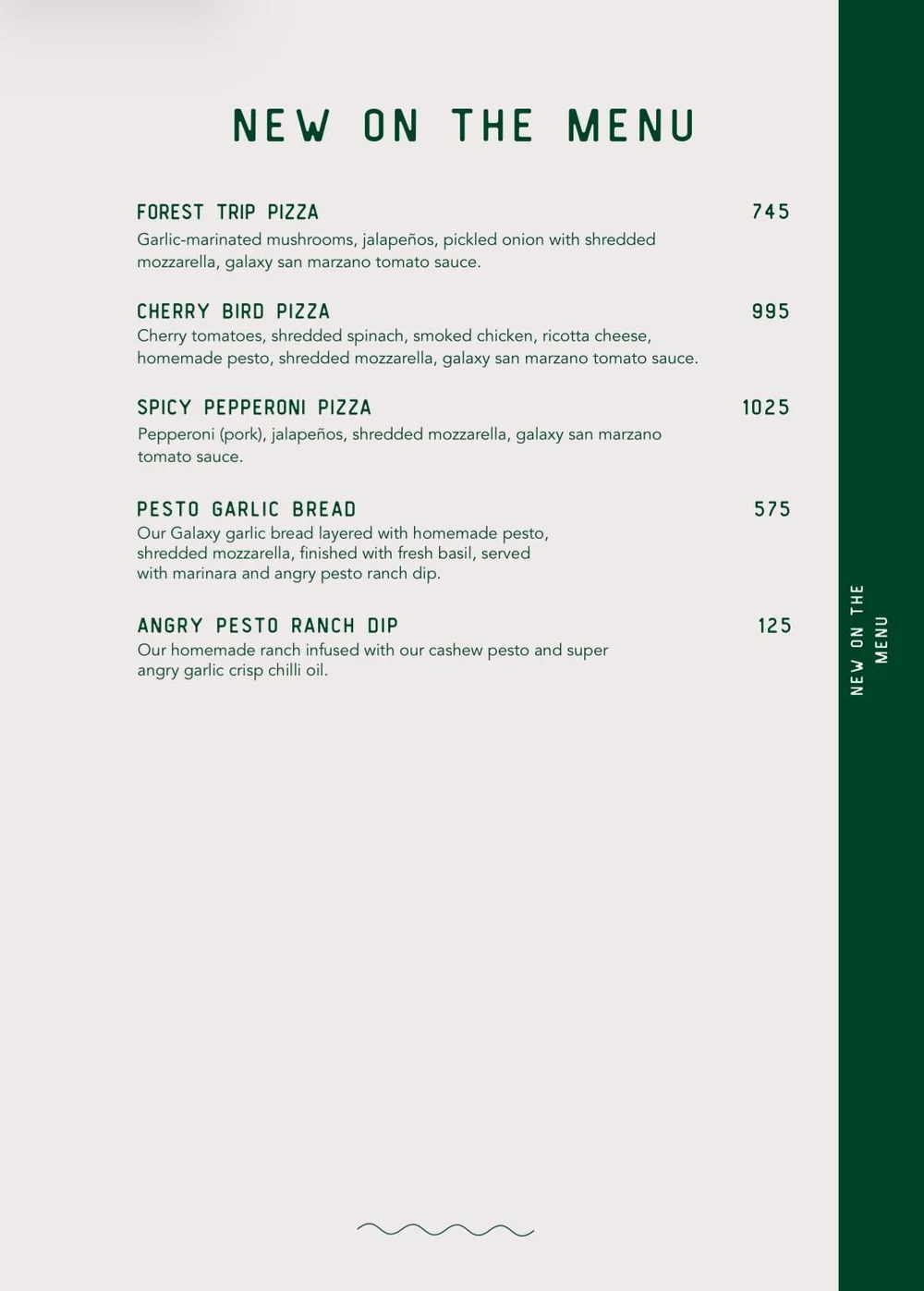 Menu 8191 Menu — Galaxy Pizza