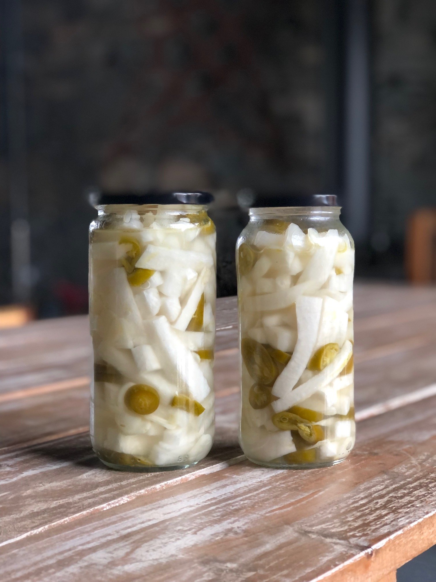 Pickled Mooli with Jalapenos