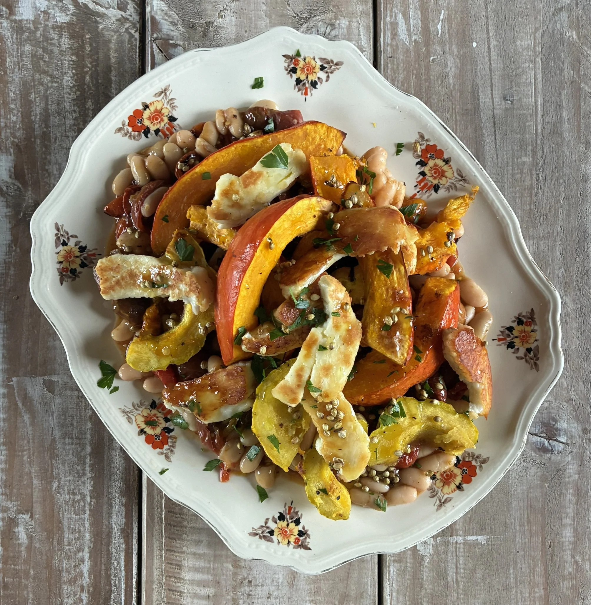 Roast squash with NOPI’s famous honey lavender dressing