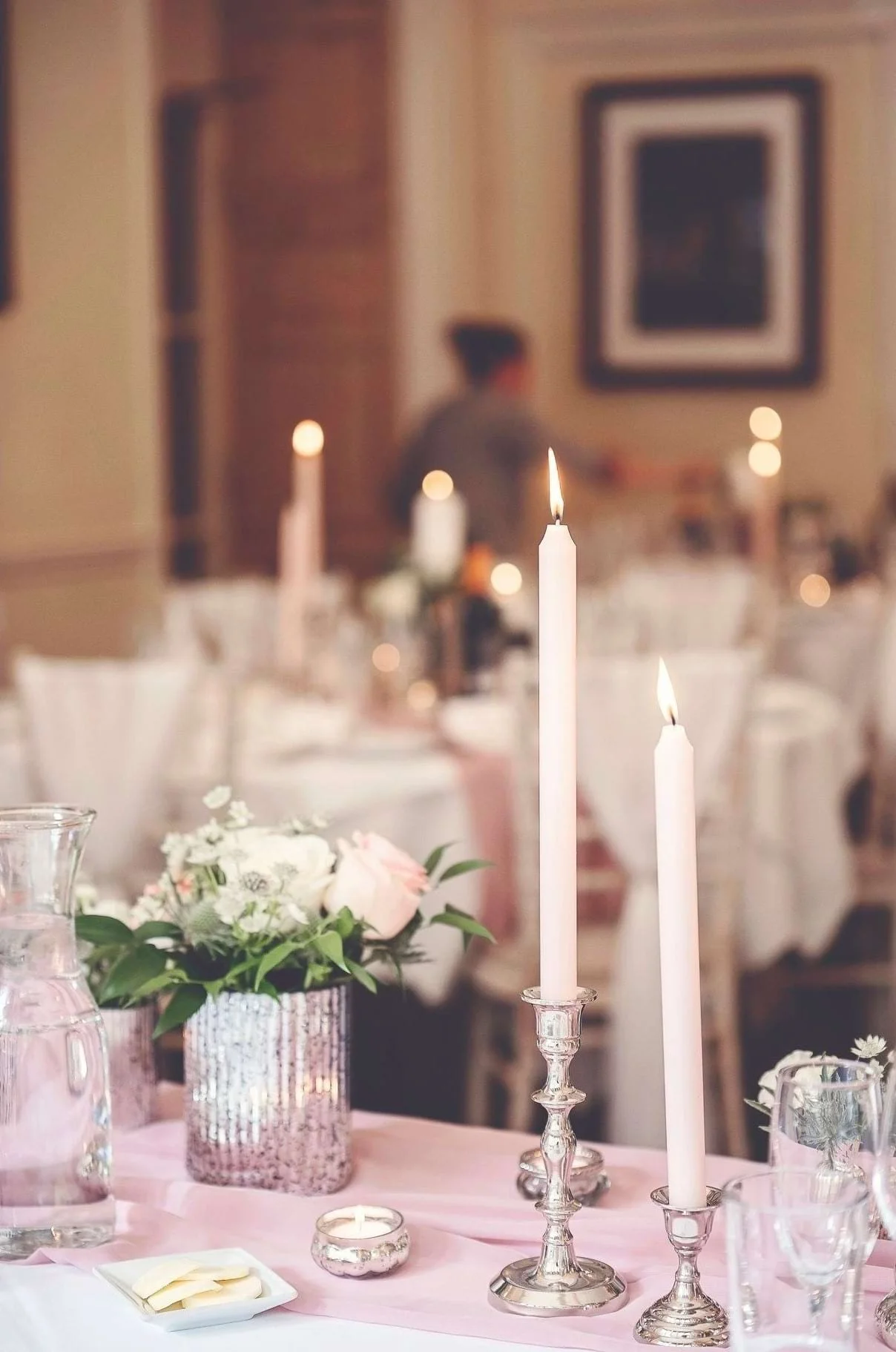Keri dressing and setting up a Yorkshire Wedding venue