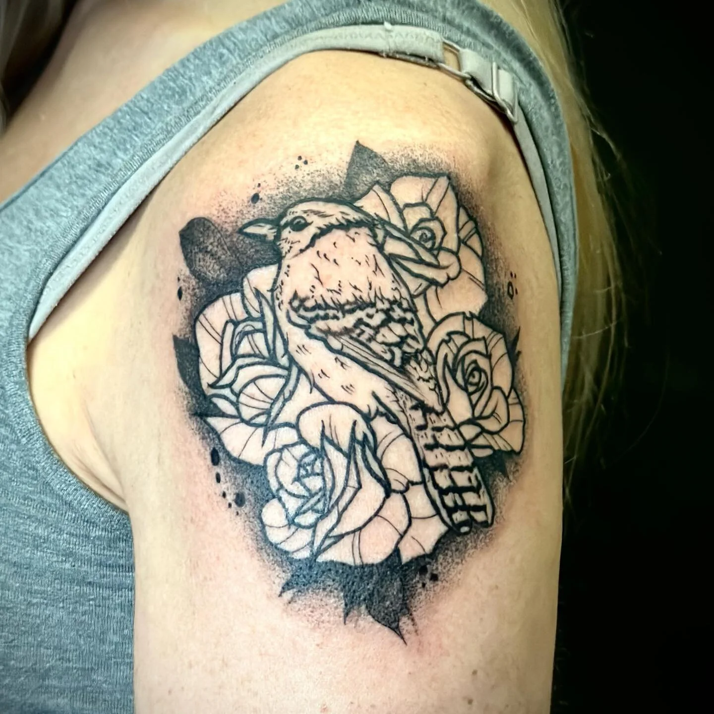 Custom birdie with roses πΉπ¦
DM me for booking π«΅π»π
Done at:
@icelandtattoo 
Using:
@cheyenne_tattooequipment @kwadron 
By:
@killerinktattoo 
#tattoo #birdtattoo #rosetattoo #rose #bird #nature #naturetattoo #blackworktattoo #reykjavik #icelan