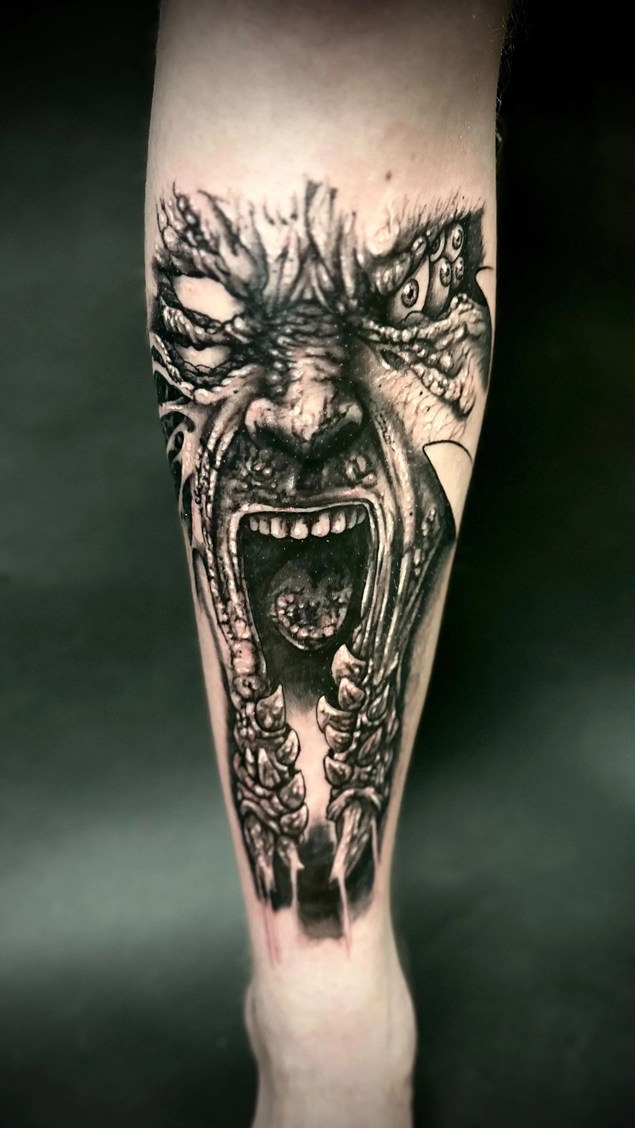 Another freehand monstrosity ποΈποΈποΈ
Last chance to book a dark design with January discount π
DM me for booking π«΅π»π
Done at @icelandtattoo ♥οΈ
With @cheyenne_tattooequipment @nexus_cartridges 
#tattoo #darktattoo #horrortattoo #blac