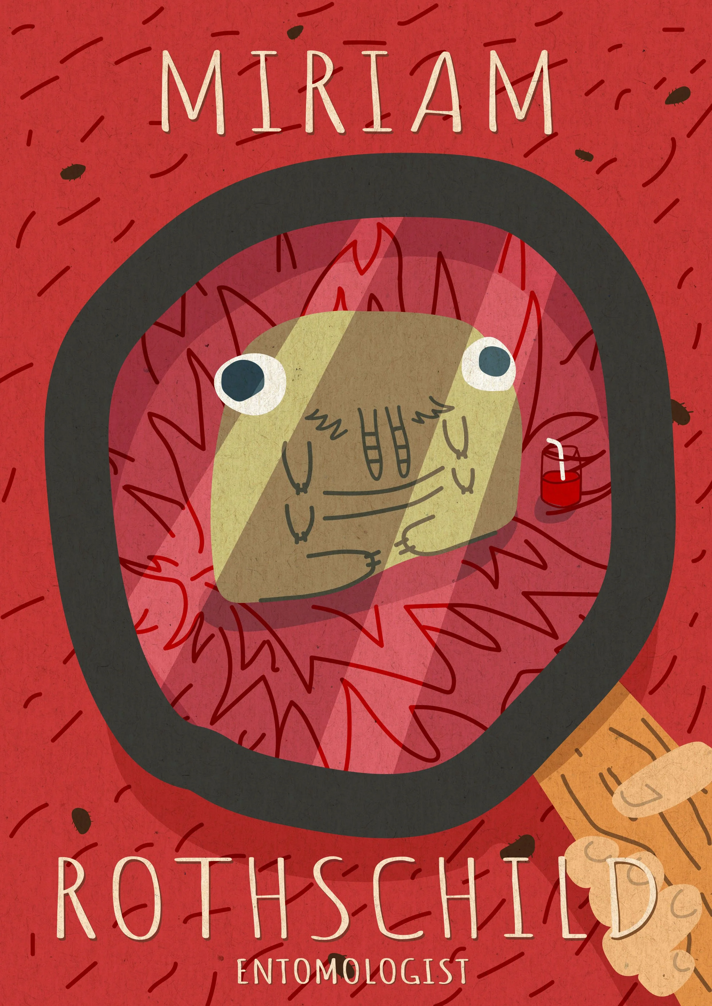 Miriam Rothschild (Entomology) in the style of Fuchsia MacAree. Designed by Oskar Rondán.