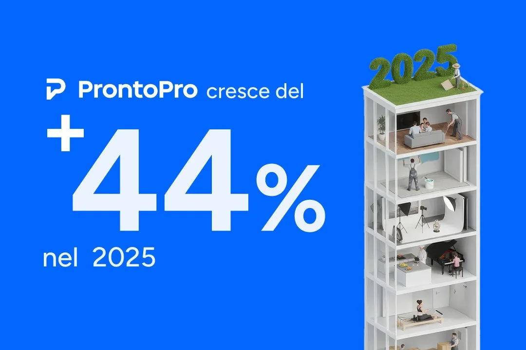 ProntoPro cresce del 44% nel 2025: dati di piattaforma e trend dei servizi in Italia