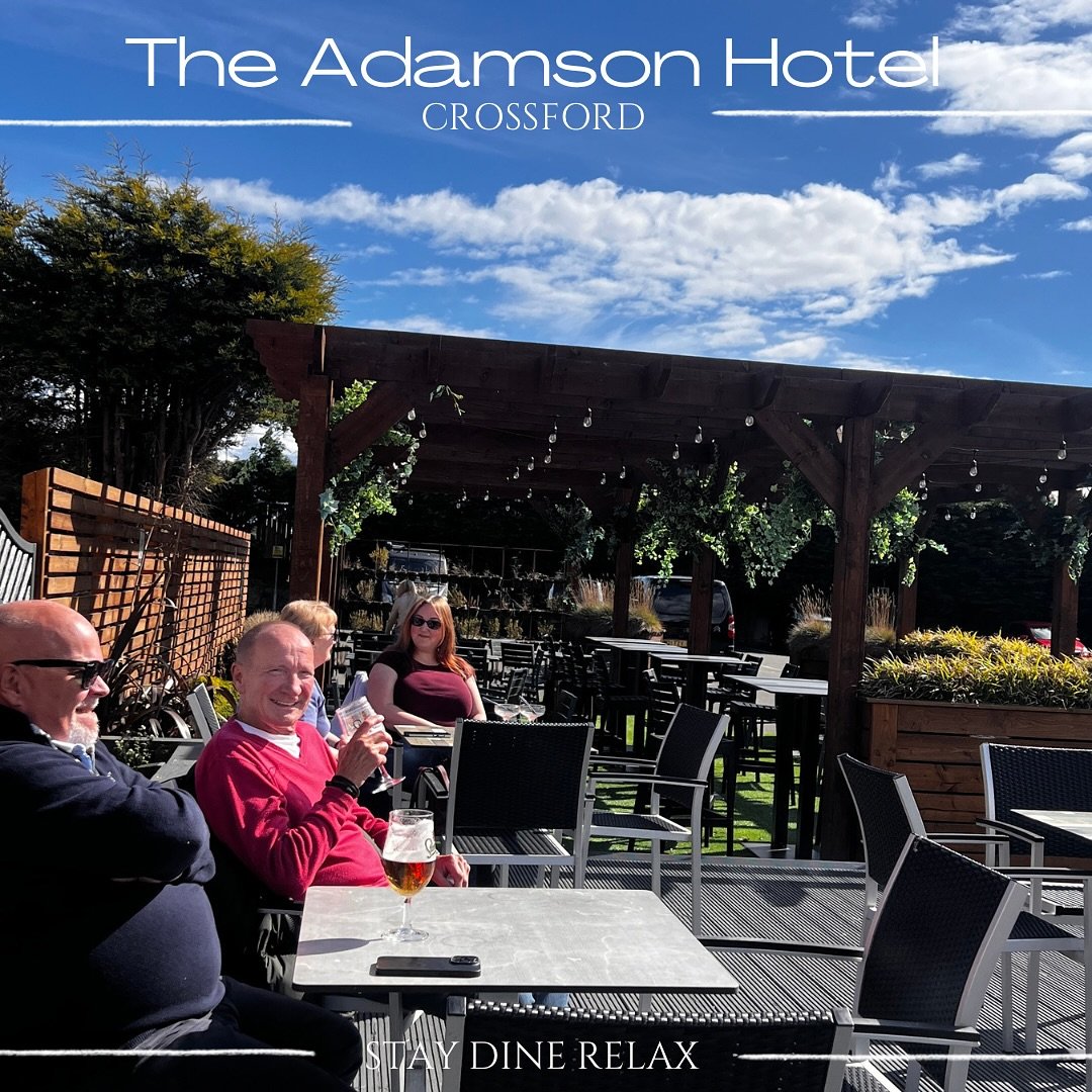 Great to see visitors and locals enjoying the sunshine in the Adamson Beer Garden today!

It&rsquo;s lovely and warm under the blue sky - but not quite parasol weather yet!

Open daily from noon all Summer long ☀️

#beergarden
#dunfermline
#alfresco
