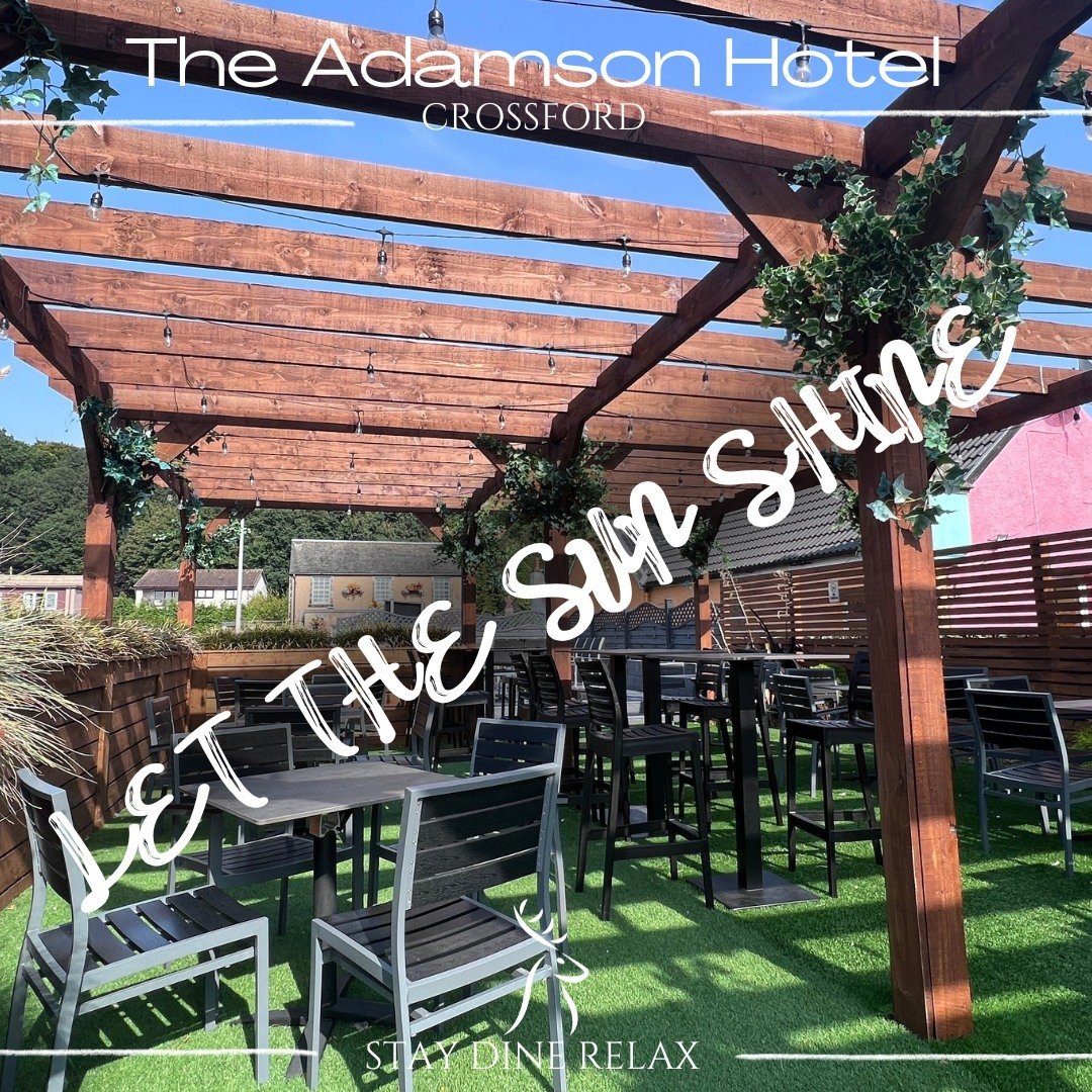 It's another beautiful day in The Kingdom and our Beer Garden, Bar and Restaurant (serving Sunday Roast) are open all day from noon.

Let's make the most of a beautiful weekend!

The Adamson Hotel - here whatever the Scottish weather 🏴󠁧󠁢󠁳󠁣󠁴󠁿 
