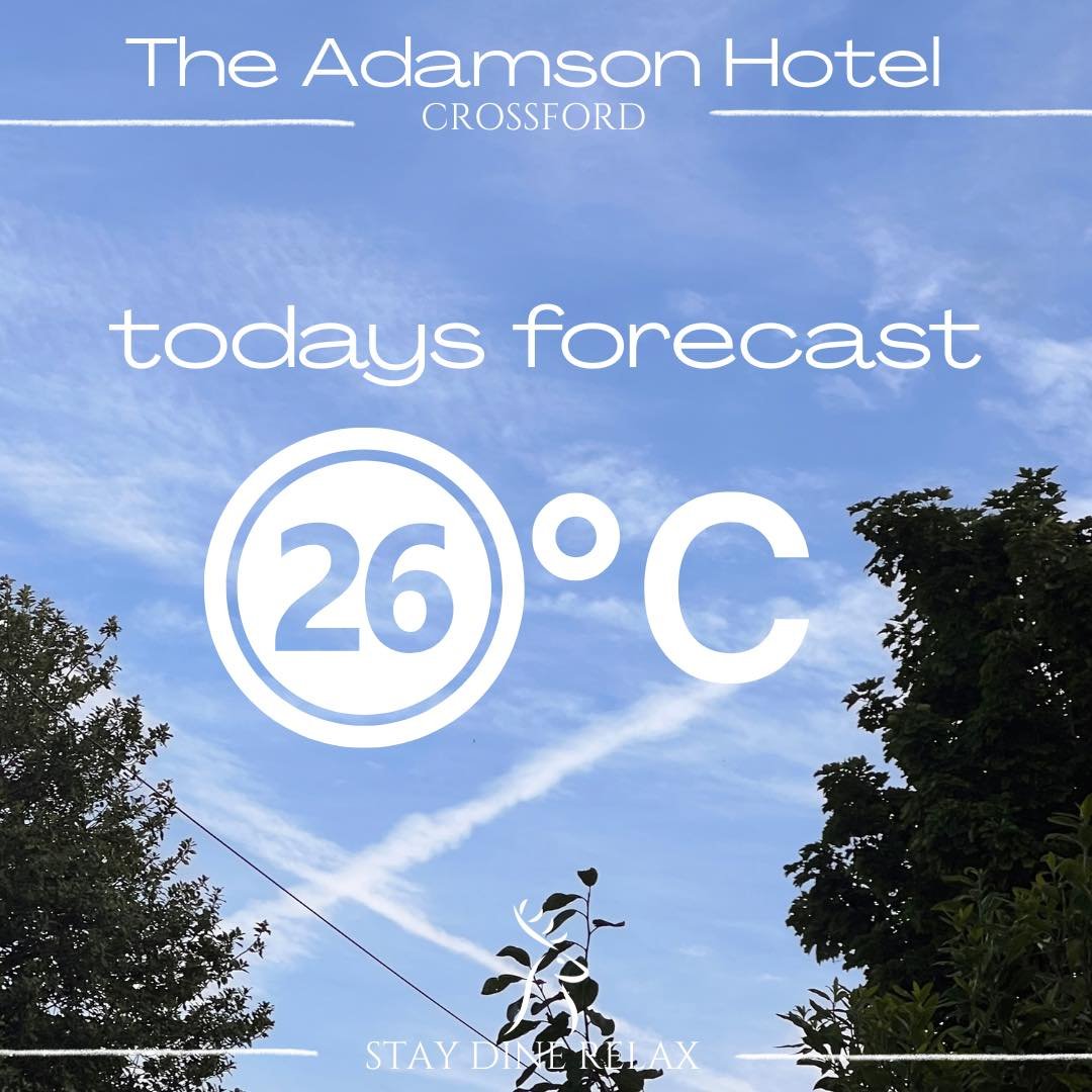 It&rsquo;s forecast to be the hottest day of the year so far and a scorcher for Scotland!

The Adamson beer Garden is open from noon and we&rsquo;ve plenty of shady spots so you can enjoy the amazing weather while it&rsquo;s here ☀️

Please order at 