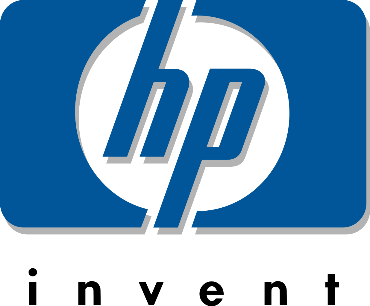 Logo mit den Buchstaben 'hp' in Blau und Grau auf blauem Hintergrund.