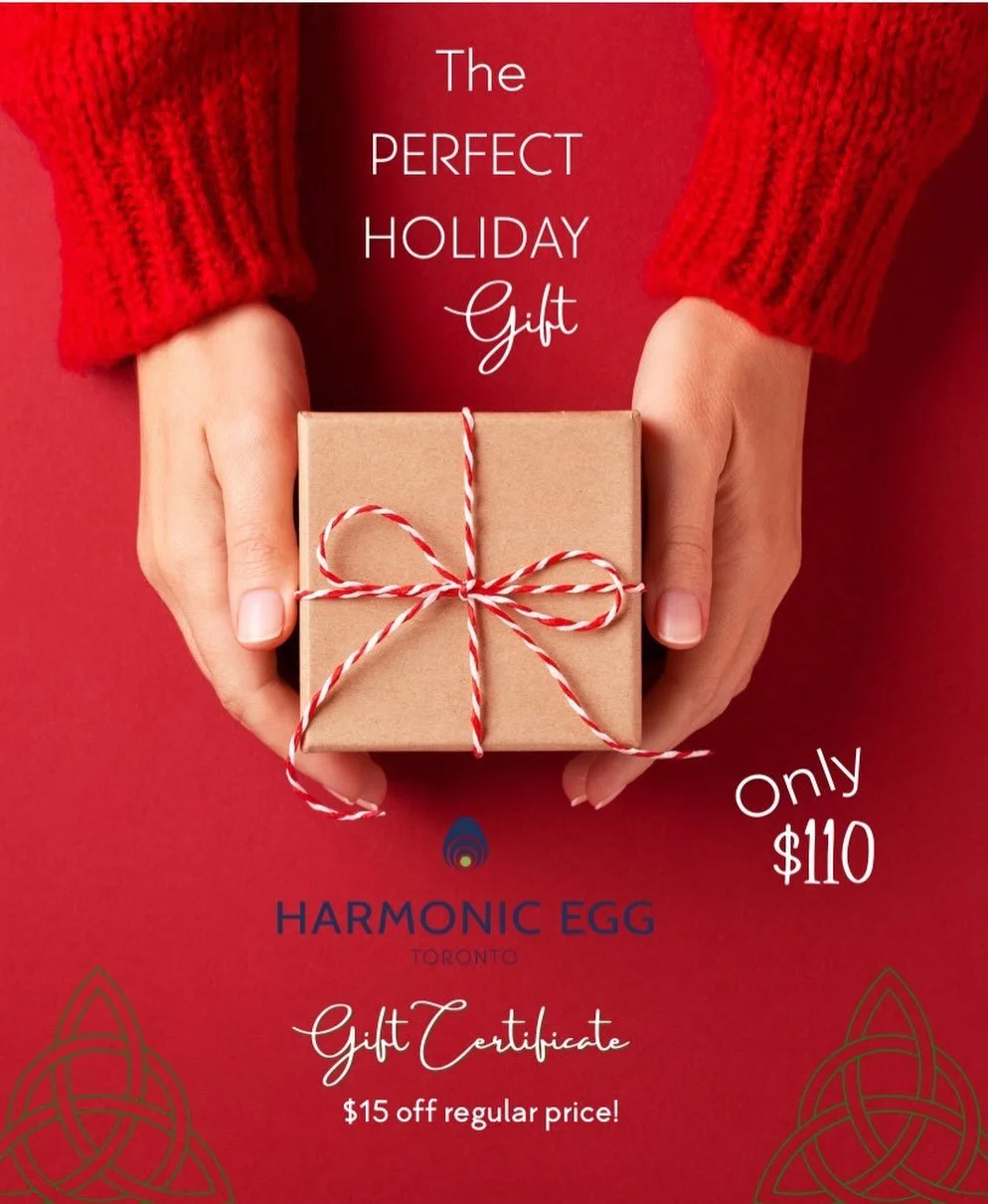 ✨ Give the gift of harmony and ease this holiday season ✨

A Harmonic Egg Gift Certificate is a beautiful offering for someone who truly needs a pause &mdash; and deeply deserves care.
Support nervous system restoration, deep relaxation, and a ground