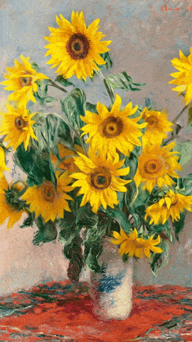 animated gif of Sunflowers by Vincent Van Gogh